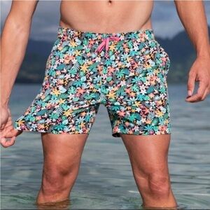 Chubbies The Bloomerangs Tropical Print 4" Stretch Shorts/Swim Trunks Sz XXL NEW